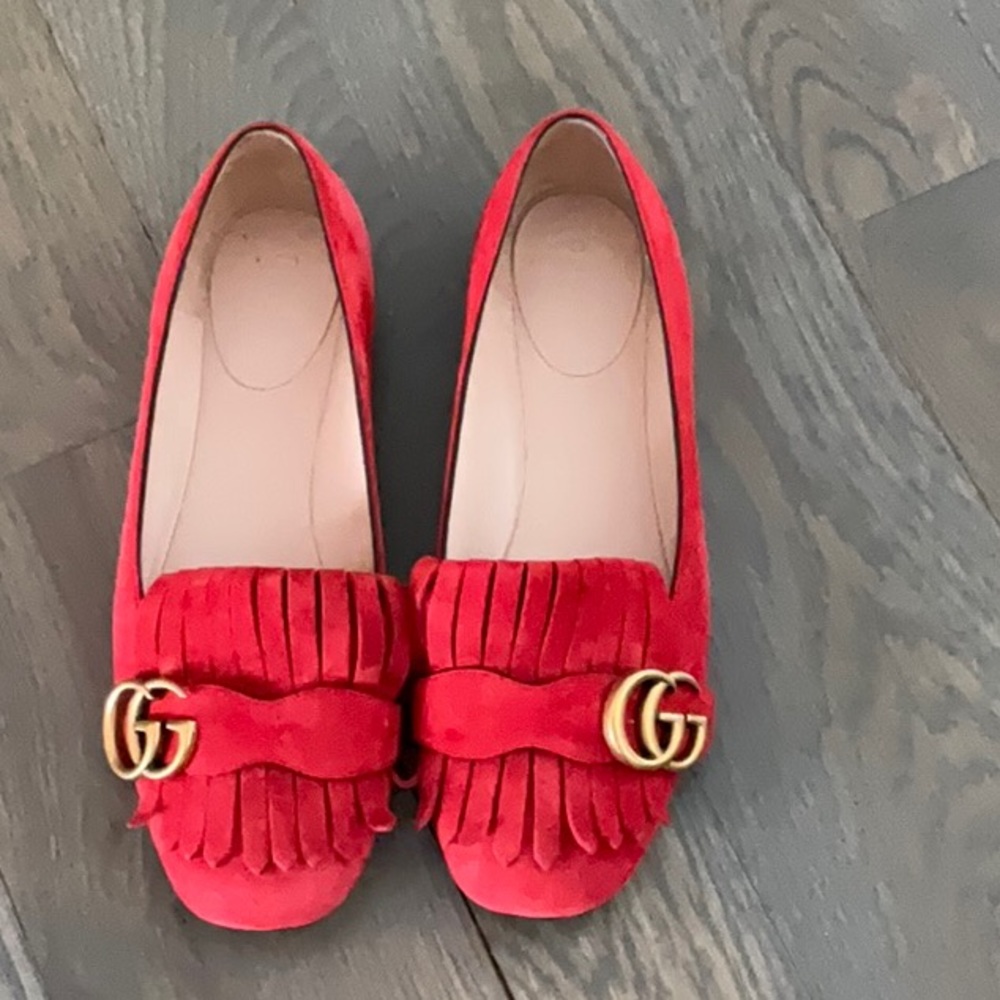 Gucci Red Suede Women’s Flat
